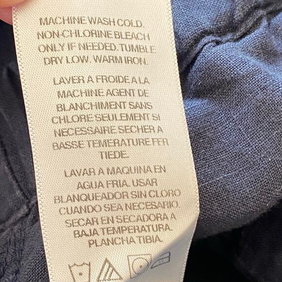 VELVET by GRAHAM & SPENCER Lola 100% Linen Wide Leg Pants Shadow Blue, X-Small - Picture 11 of 12